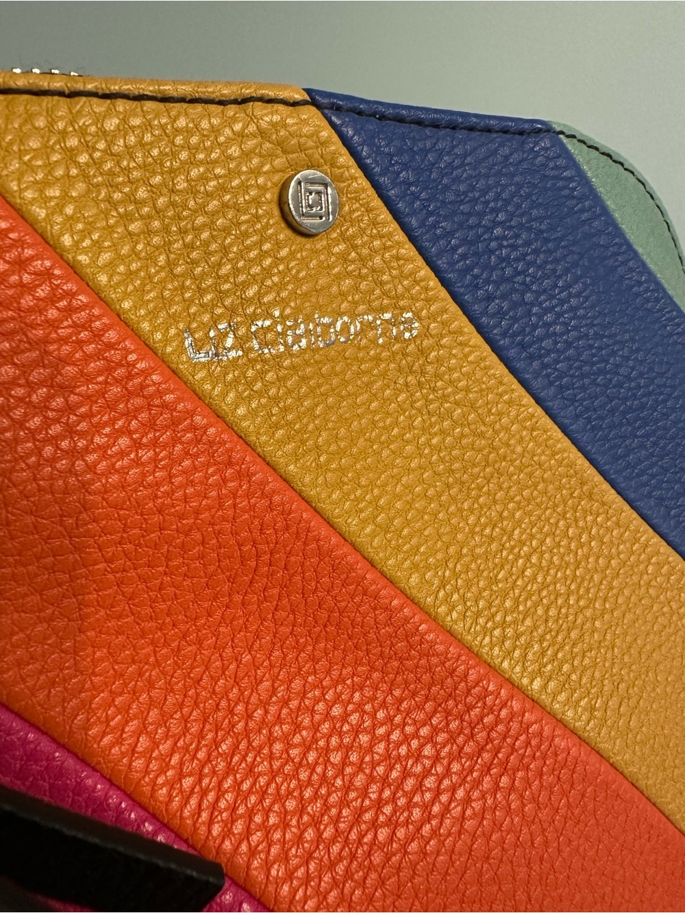 Liz Claiborne Rainbow Stripe Crossbody Bag - Picture 2 of 6
